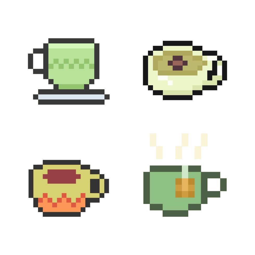 Classic beverage pixel render vector