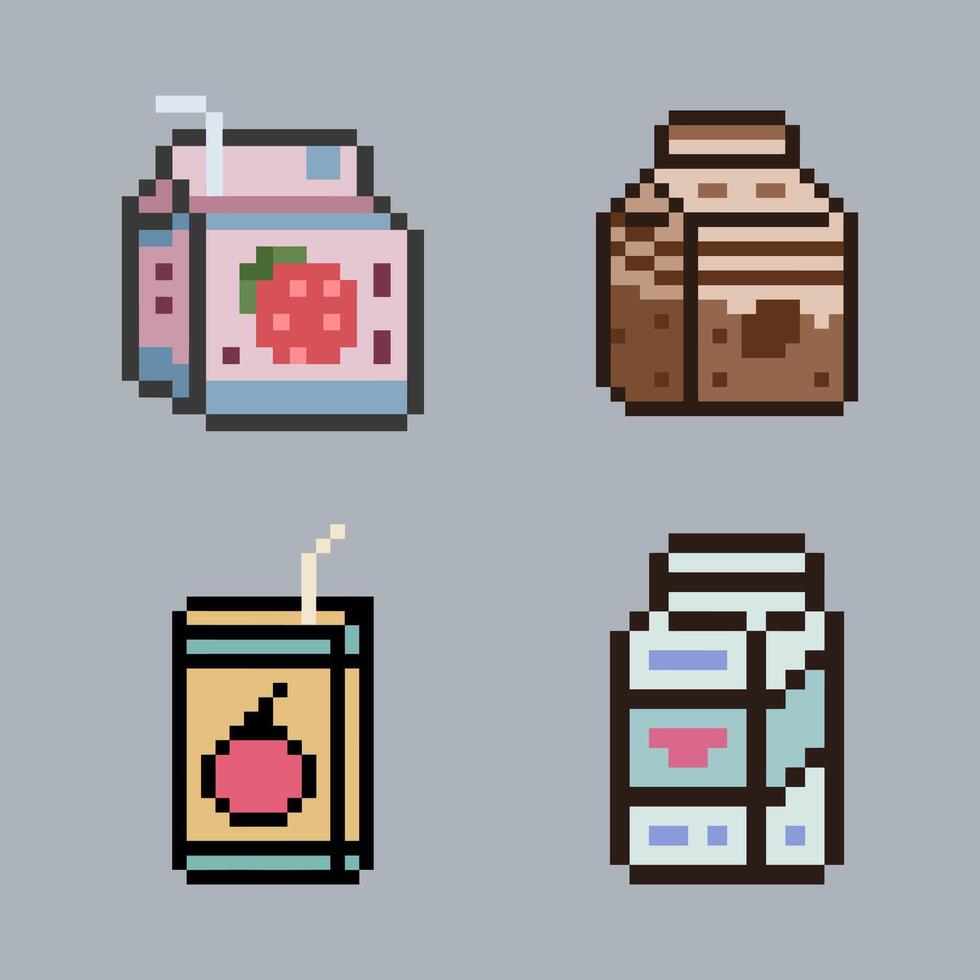 Fizzy drink retro pixel style vector