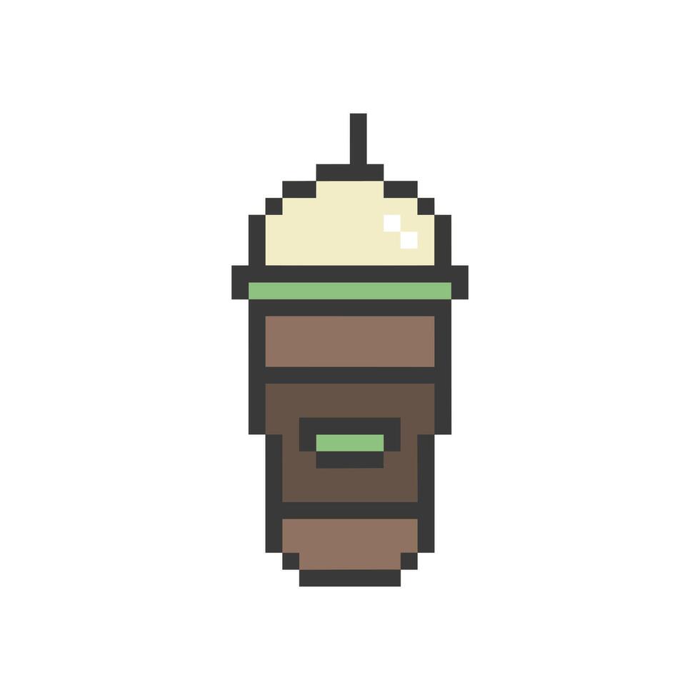 Cute pixel drink with retro look vector
