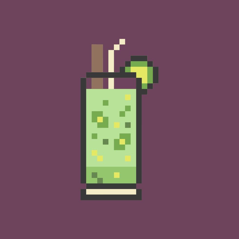 Retro juice pixel art vector