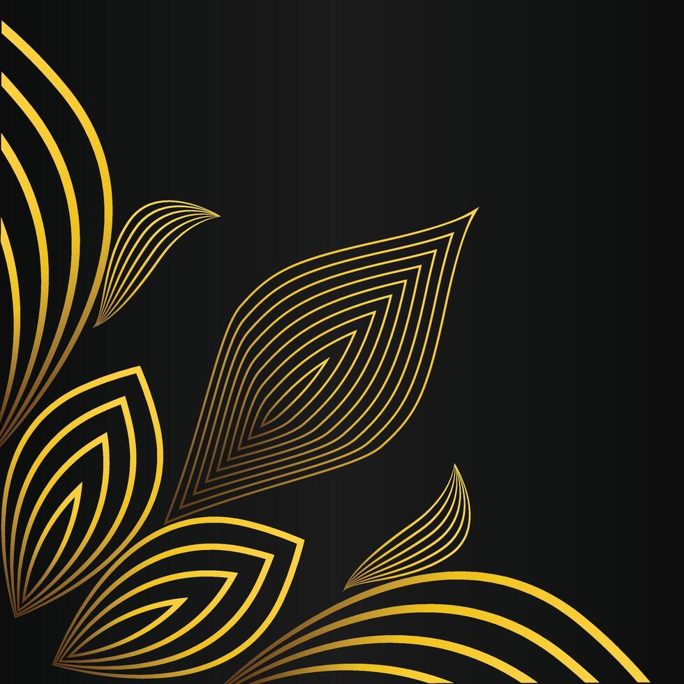 Gilded Botanical Elegance on Black vector