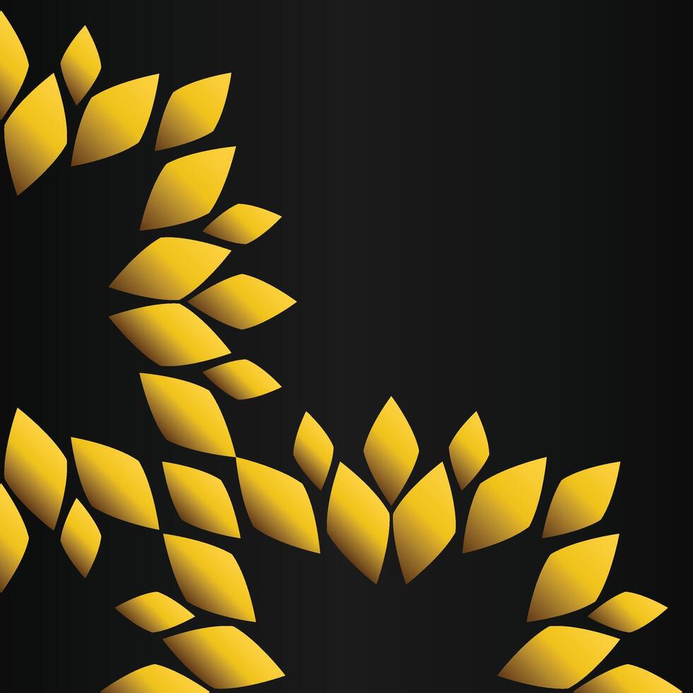 Midnight Gold Leaf Pattern vector