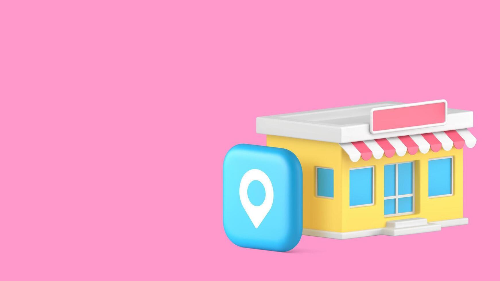 Shop store market supermarket map address location GPS navigation banner illustration vector