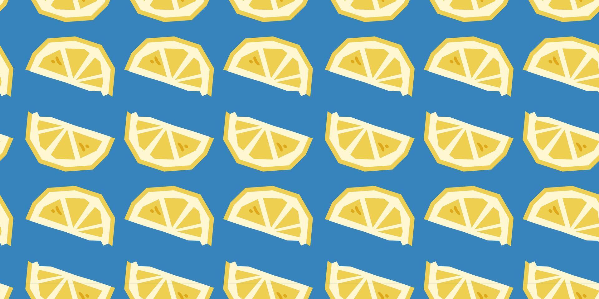 Seamless Stylized Lemon Slice Pattern vector
