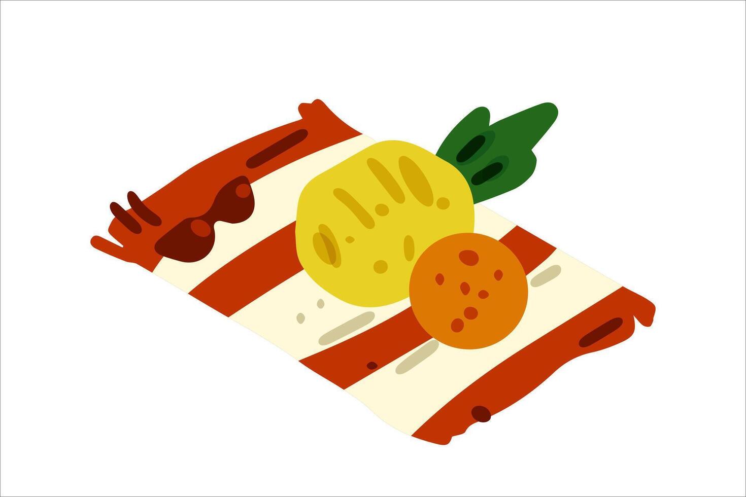 Beach Towel with Fruits Illustration vector