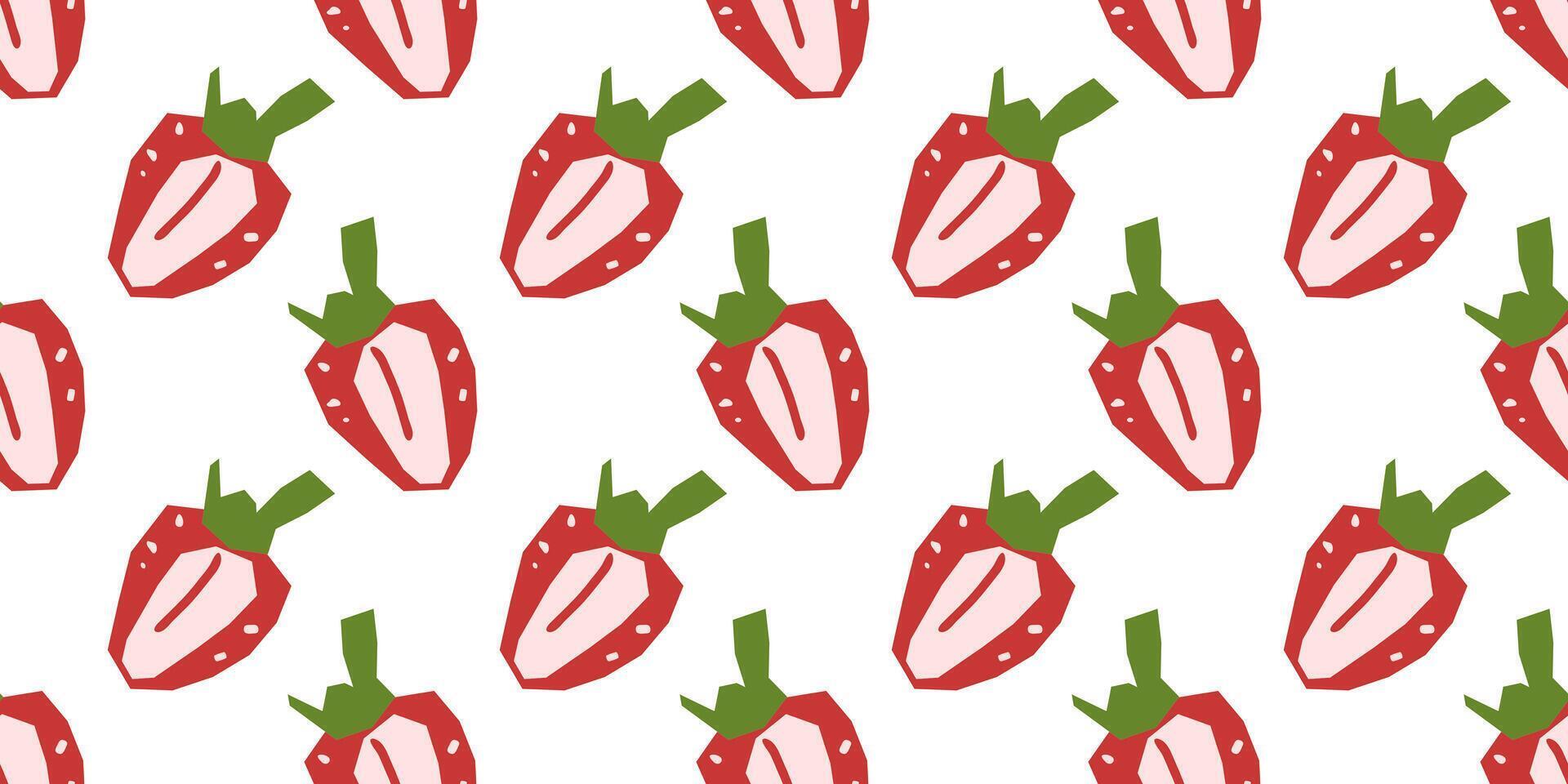 Seamless strawberry pattern vector
