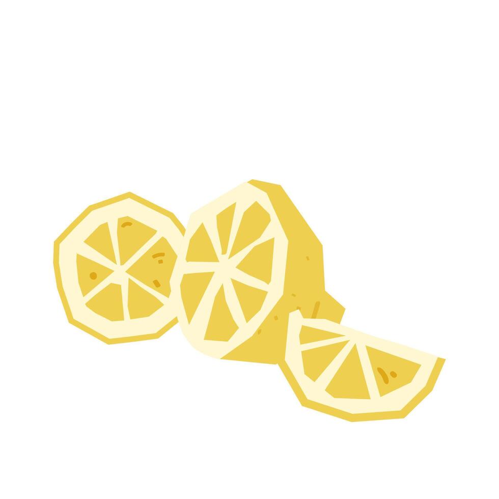 Lemon Slice illustration for lifestyle designs. vector