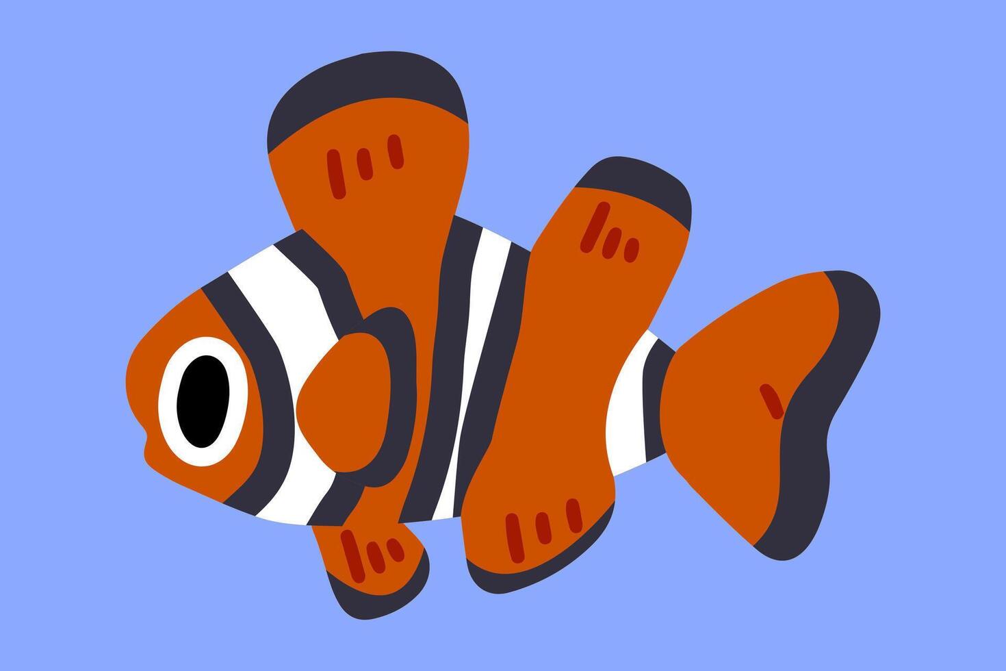 Cartoon clownfish illustration vector