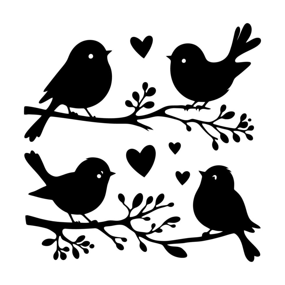Bird Perched Silhouette Shape vector