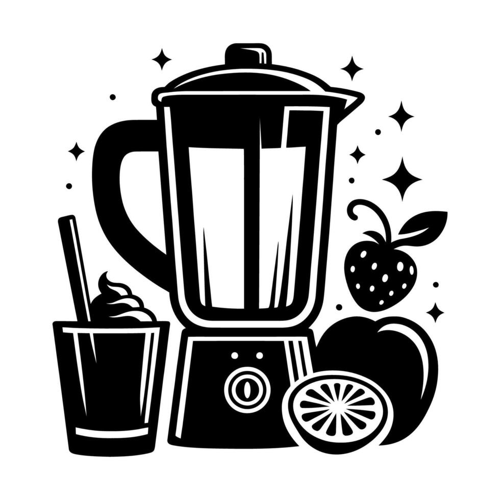 Electric Blender Silhouette Icon vector