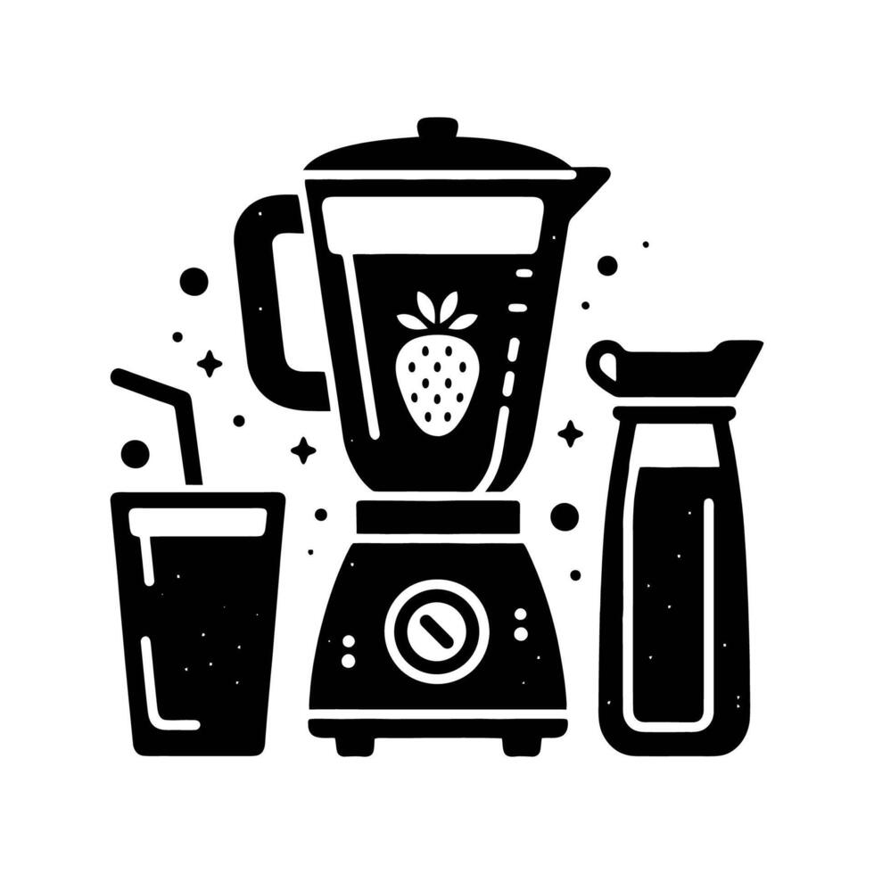 Hand Blender Silhouette Simple Icon vector