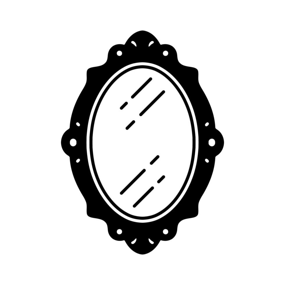 Round Mirror Silhouette Icon vector
