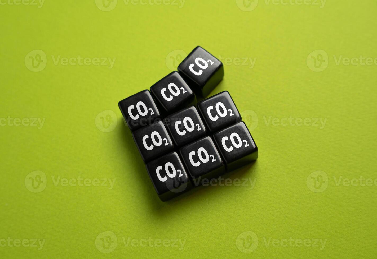 Accumulation of CO2 carbon dioxide through human activity. Personal carbon footprint, greenhouse gases. Unsustainable practices. Global warming. Renewable energy, conservation, and eco-friendly habits photo