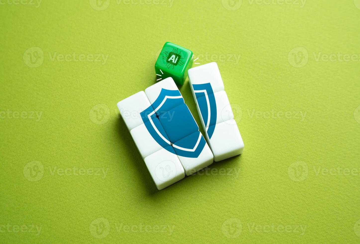 AI artificial intelligence hacks the security system. Breach cybersecurity defenses, exposing vulnerabilities in digital infrastructure. Growing threats from machine learning and automation photo