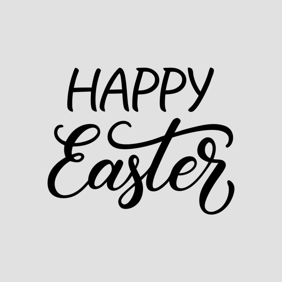 Happy Easter Elegant Hand Lettered Calligraphy Spring Greeting Card Design. vector