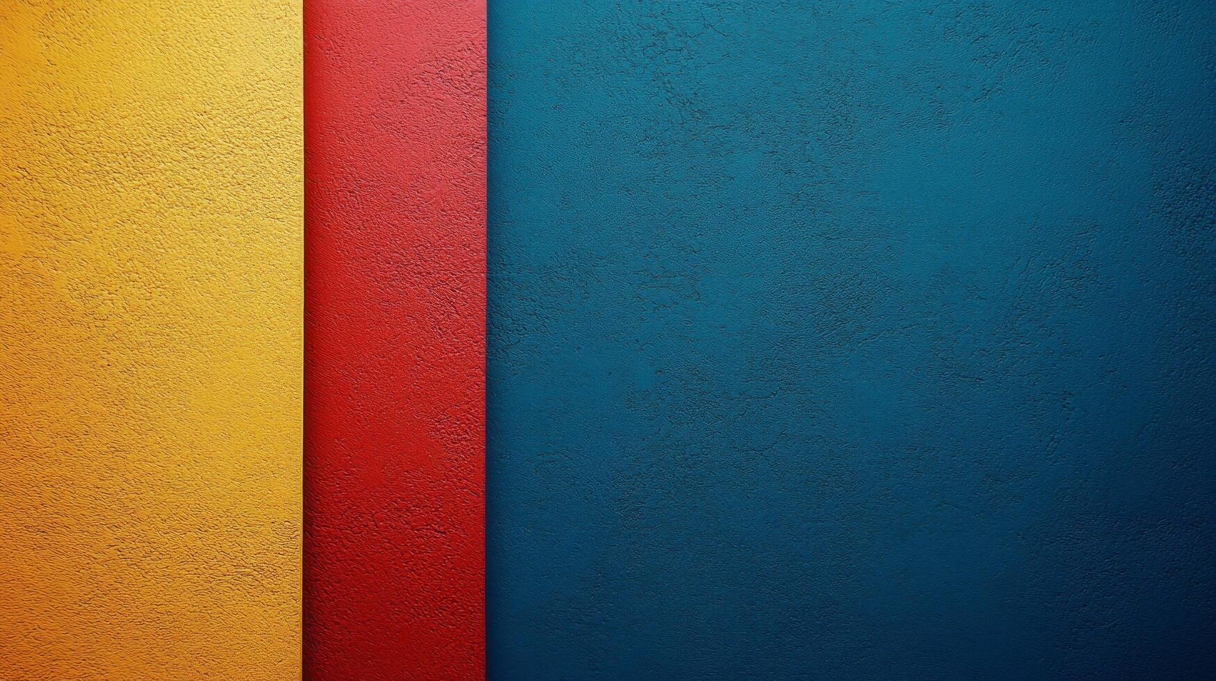 Colorful Textured Wall Combination in a Modern Artistic Setting Showcasing Yellow, Red, and Blue Hues photo