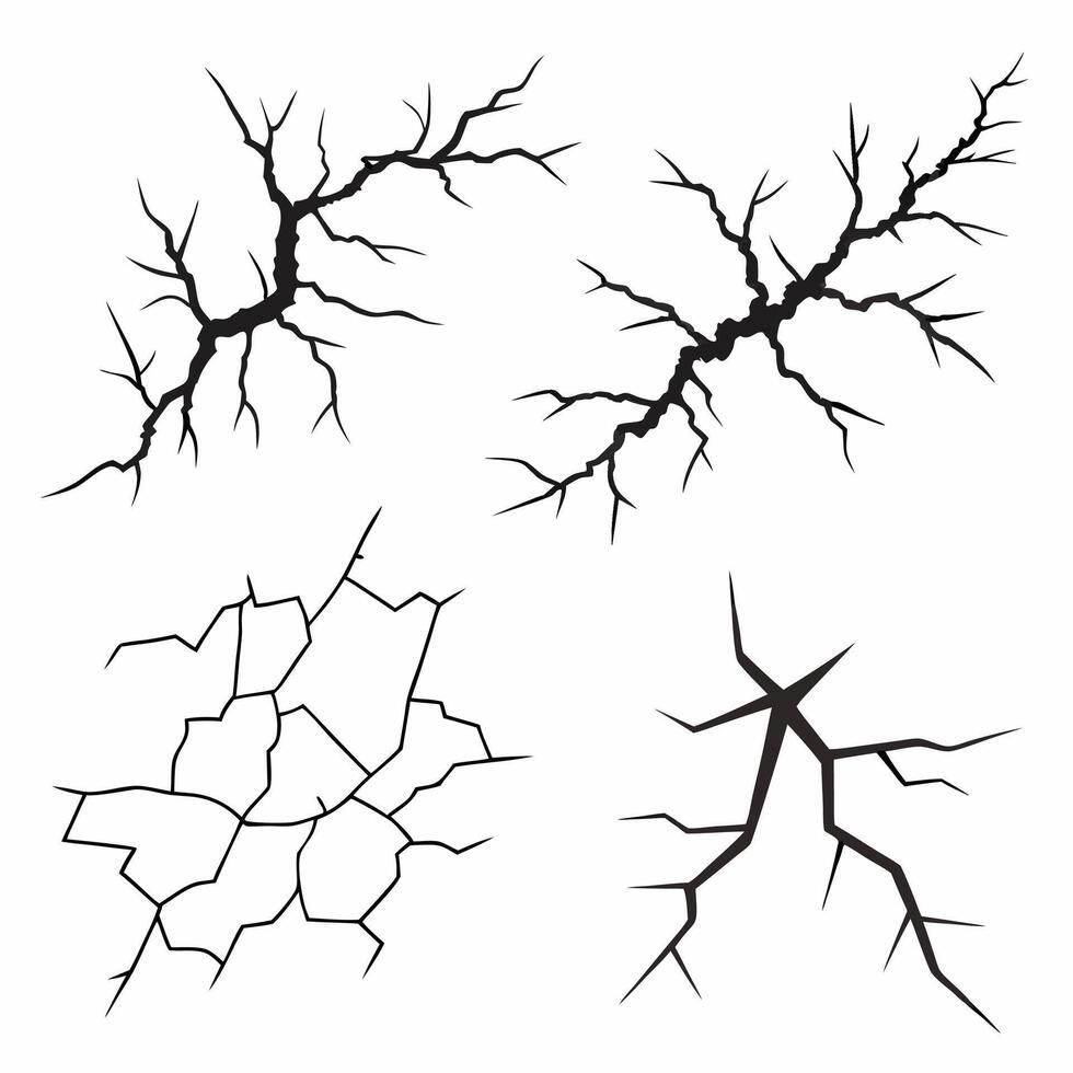 Professional Crack Textures 4 High Res Designs for Game and Graphic Artists. vector