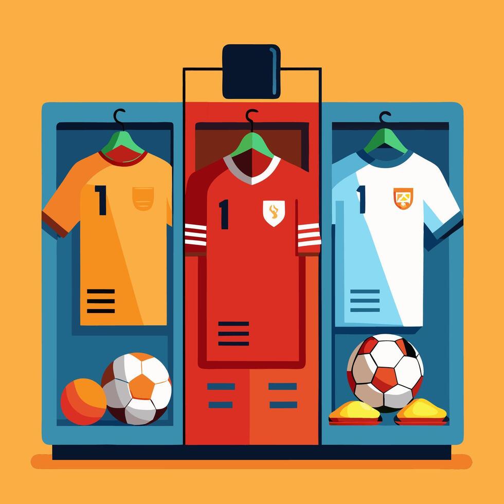 Soccer Jerseys Orange, Red. vector
