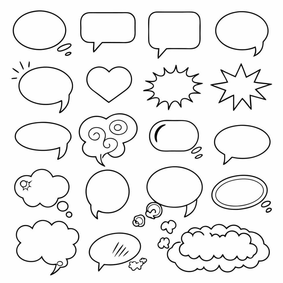 Best Comic Speech Bubbles 20 Shapes, Diverse Styles. vector
