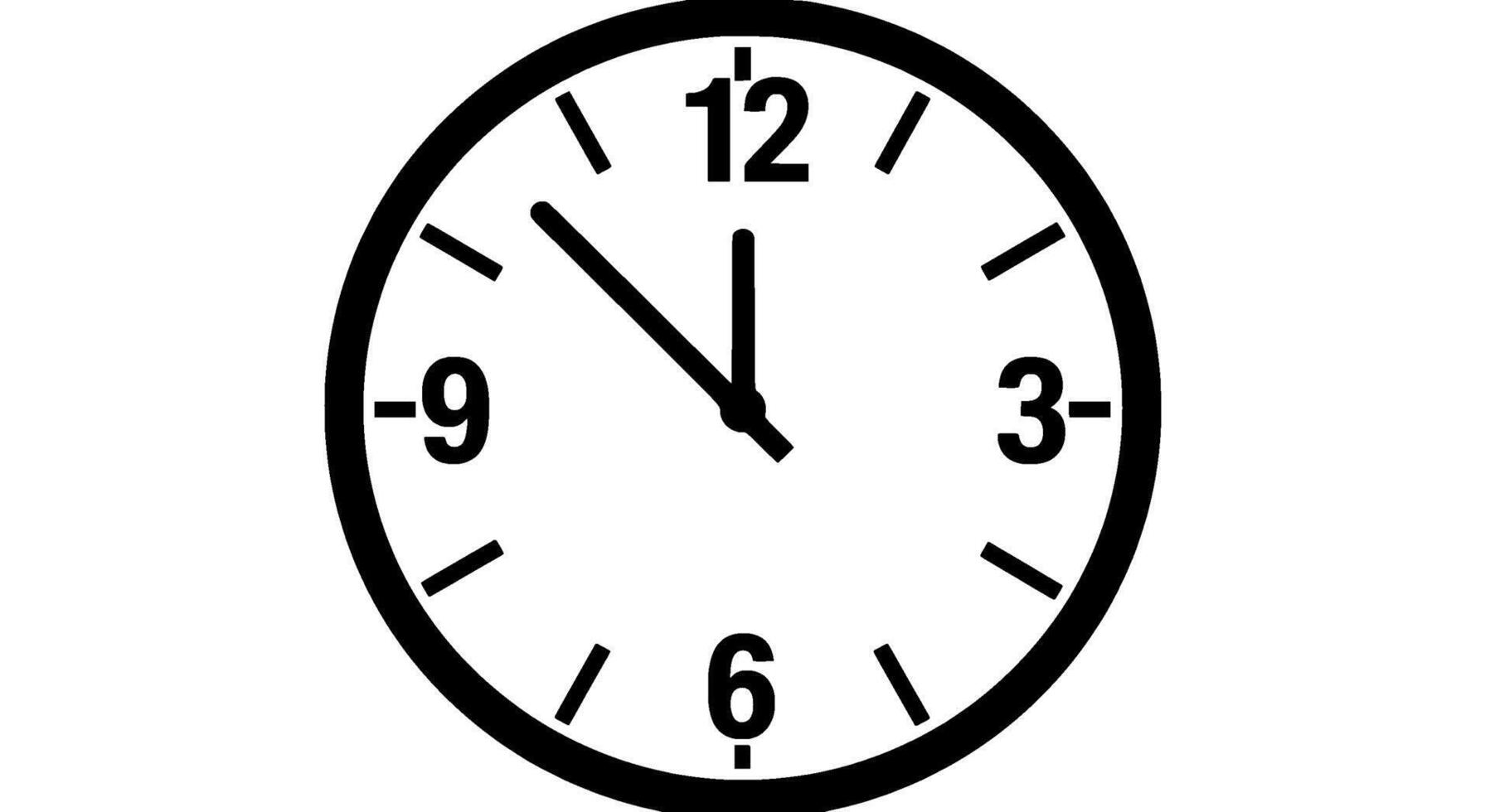 Bold Black Oval Clock Face - 1155 vector