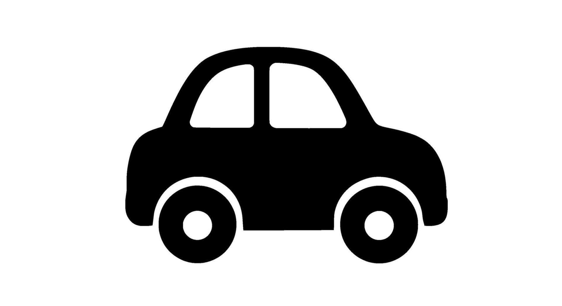 Simple Black Silhouette Car Icon vector