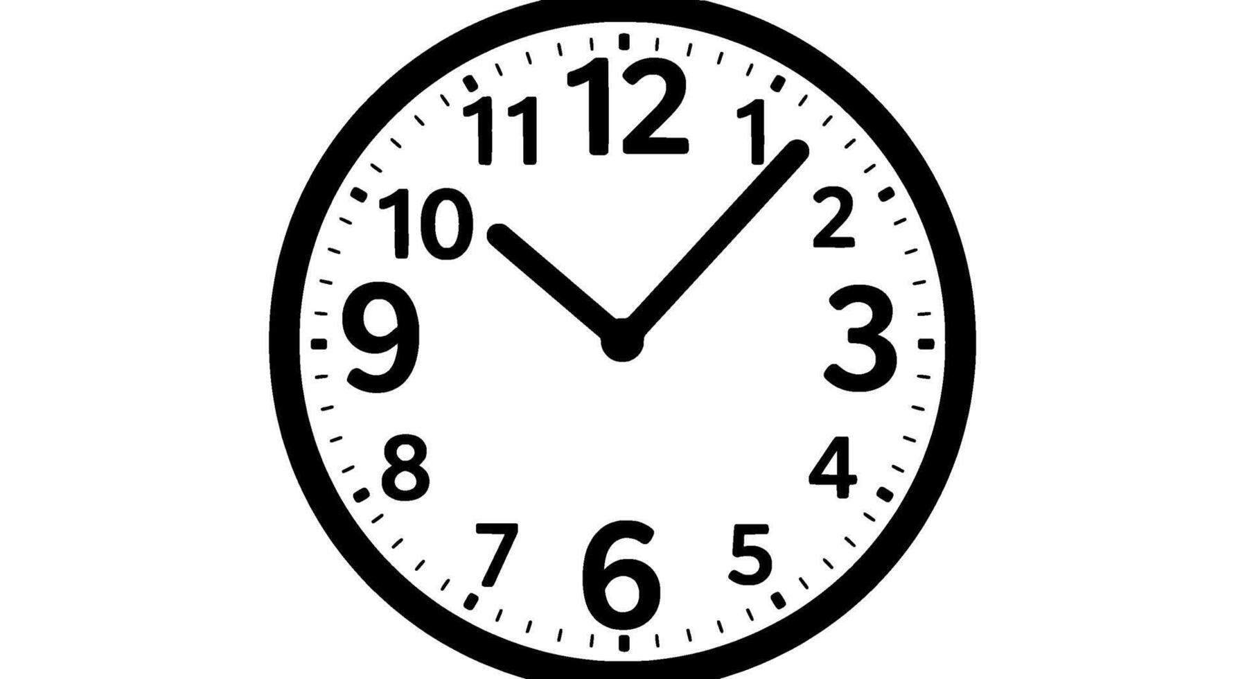 Oval Clock Face Bold Monochrome Design vector