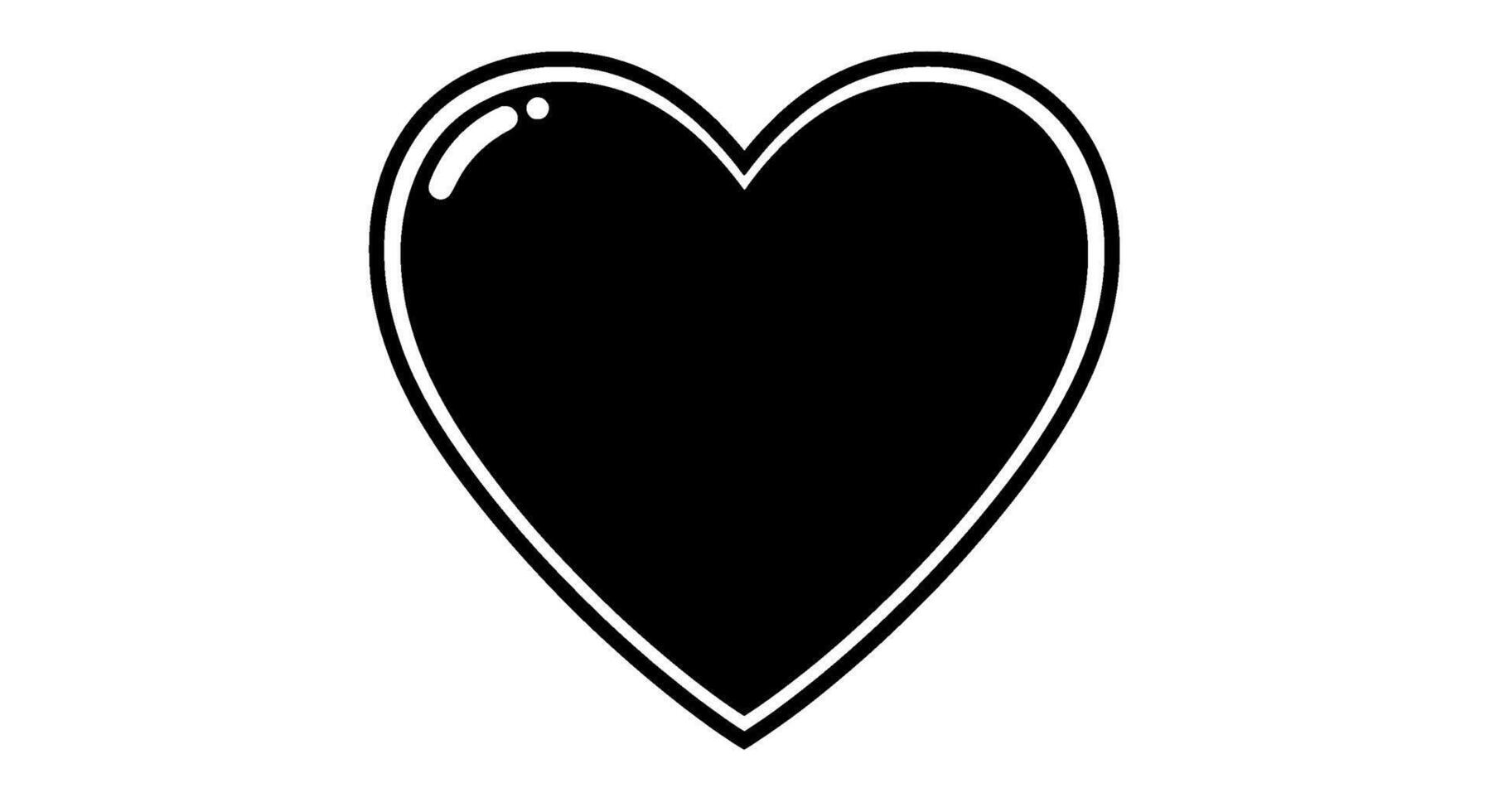 Bold Black Heart with White Outline vector