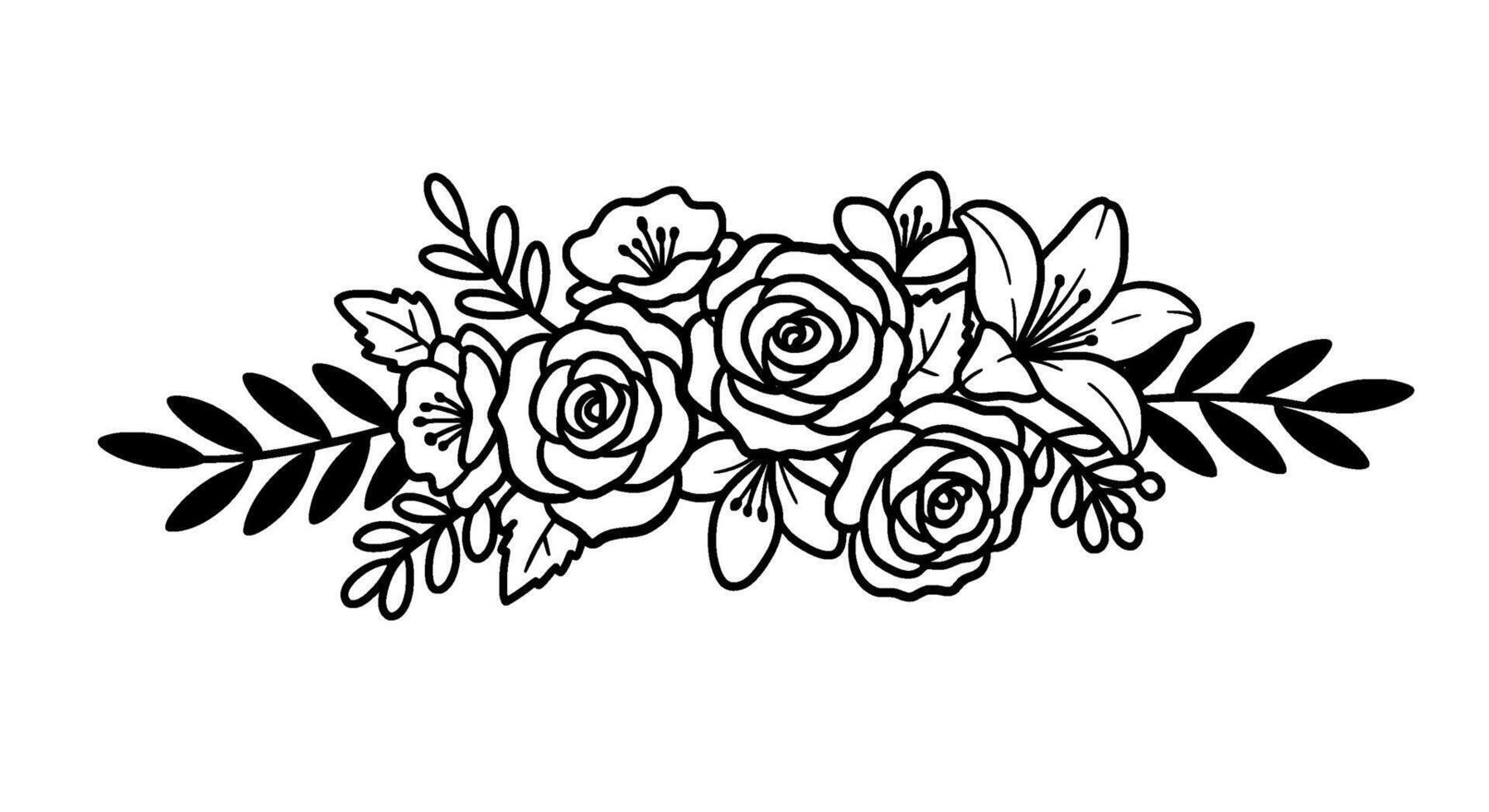 Monochromatic Floral Arrangement with Lily vector
