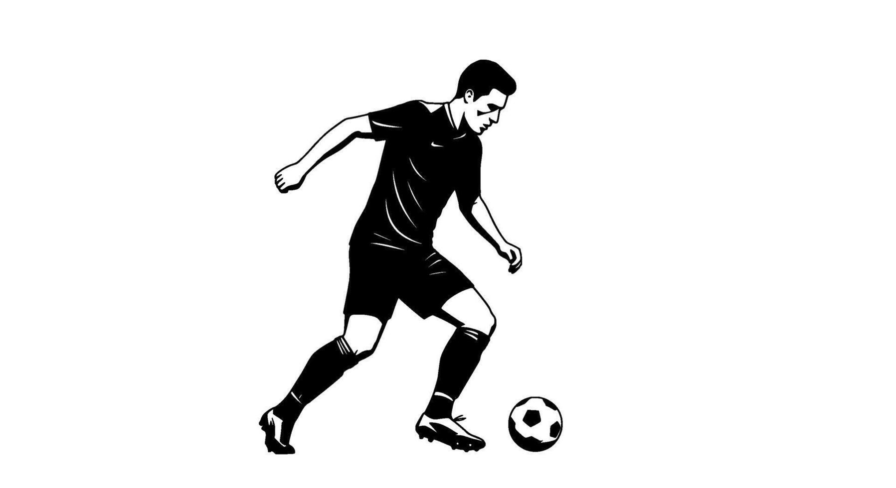 Soccer Player Dribbling Silhouette vector