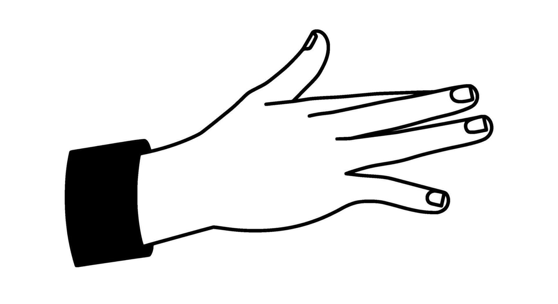 Simple Line Art Hand Gesture Icon vector