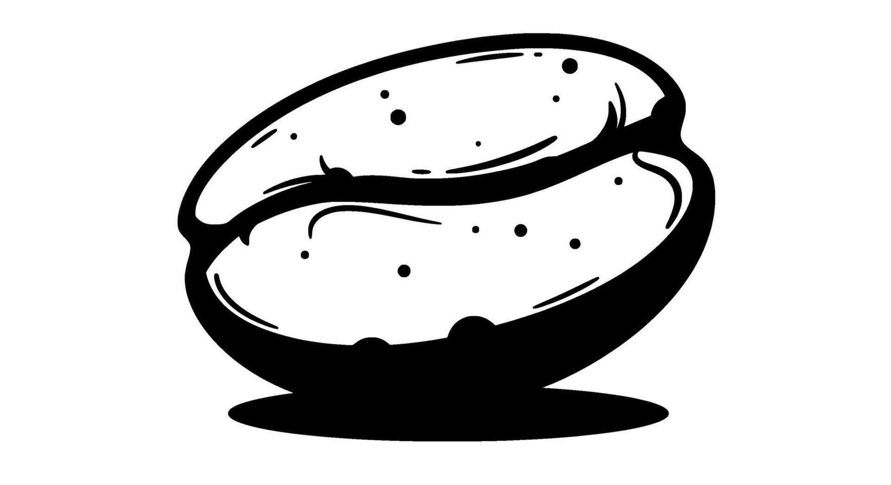 Monochromatic Coffee Bean Icon Illustration vector