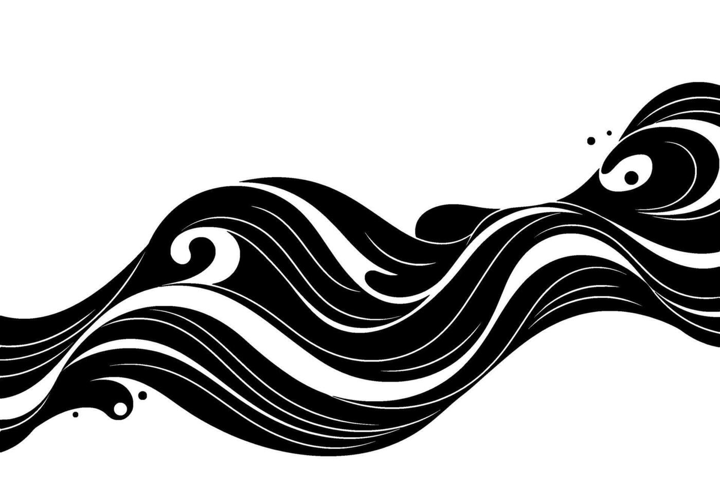 Abstract Black and White Wave Patternalt vector