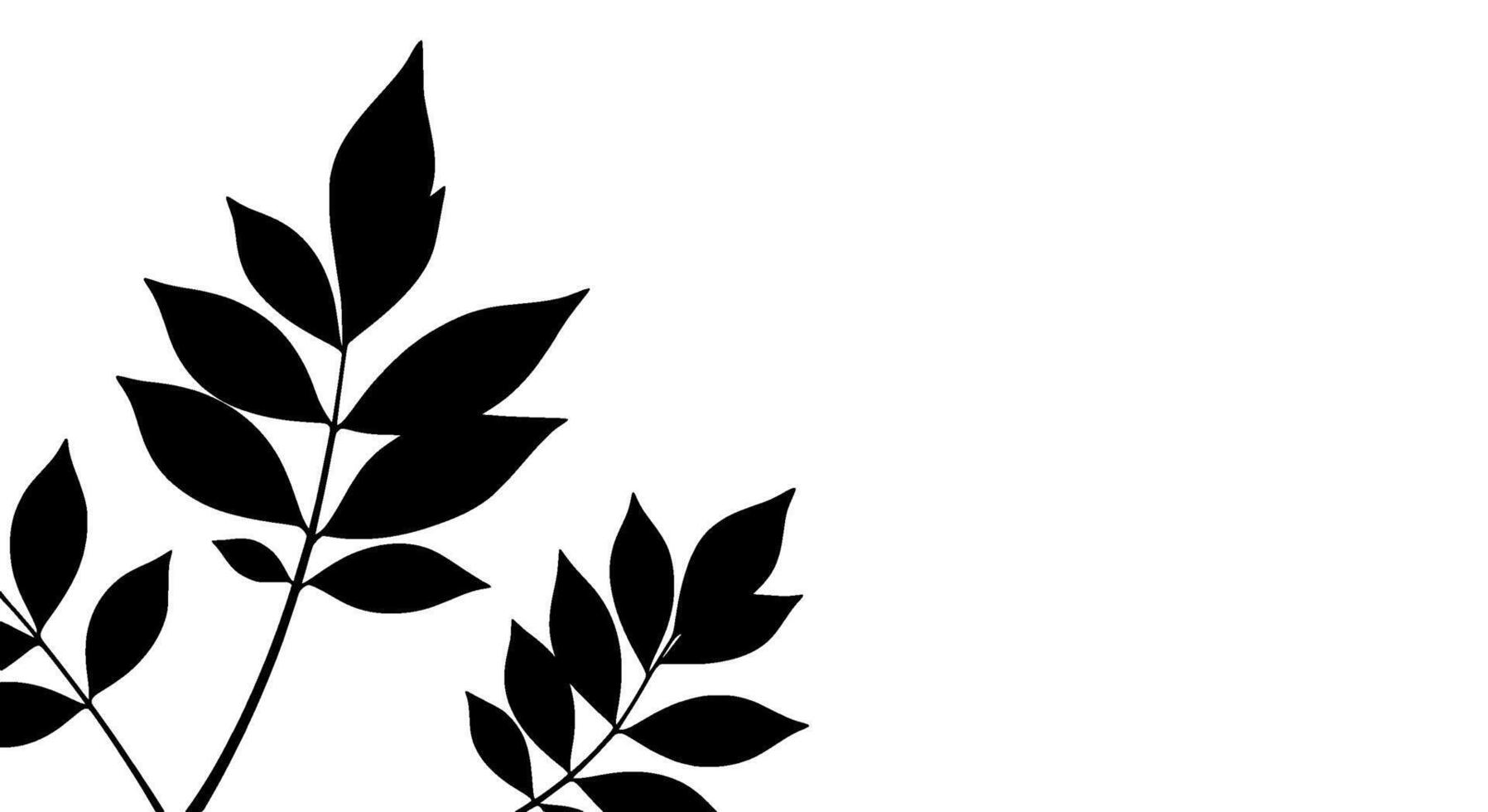 Black Silhouette Botanical Corner Design vector