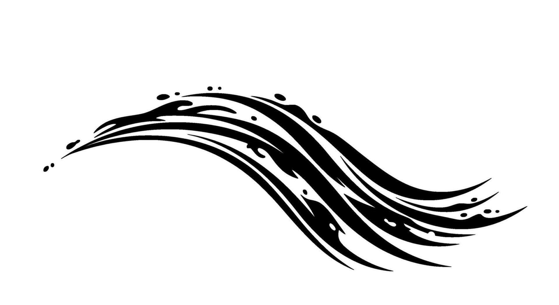 Black Ink Wave Splash Graphic vector