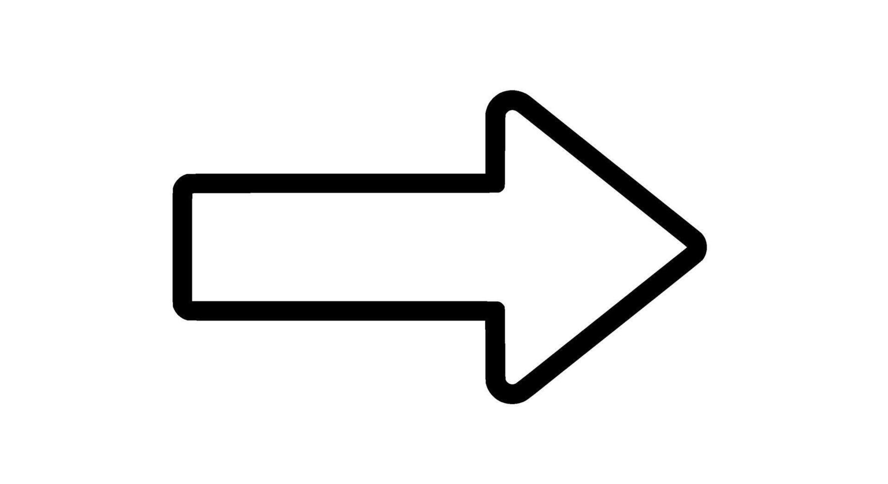 Bold Rounded Arrowhead Right Icon vector