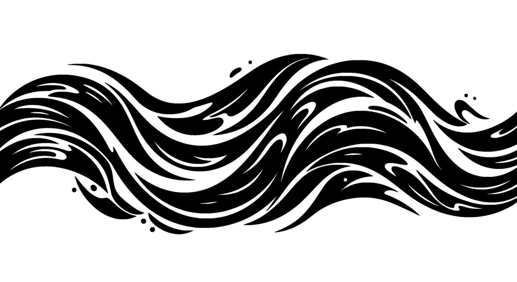 Monochrome Liquid Wave Abstract Design vector