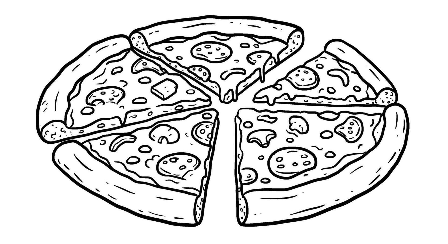 Hand-drawn Pizza Slice Illustration vector
