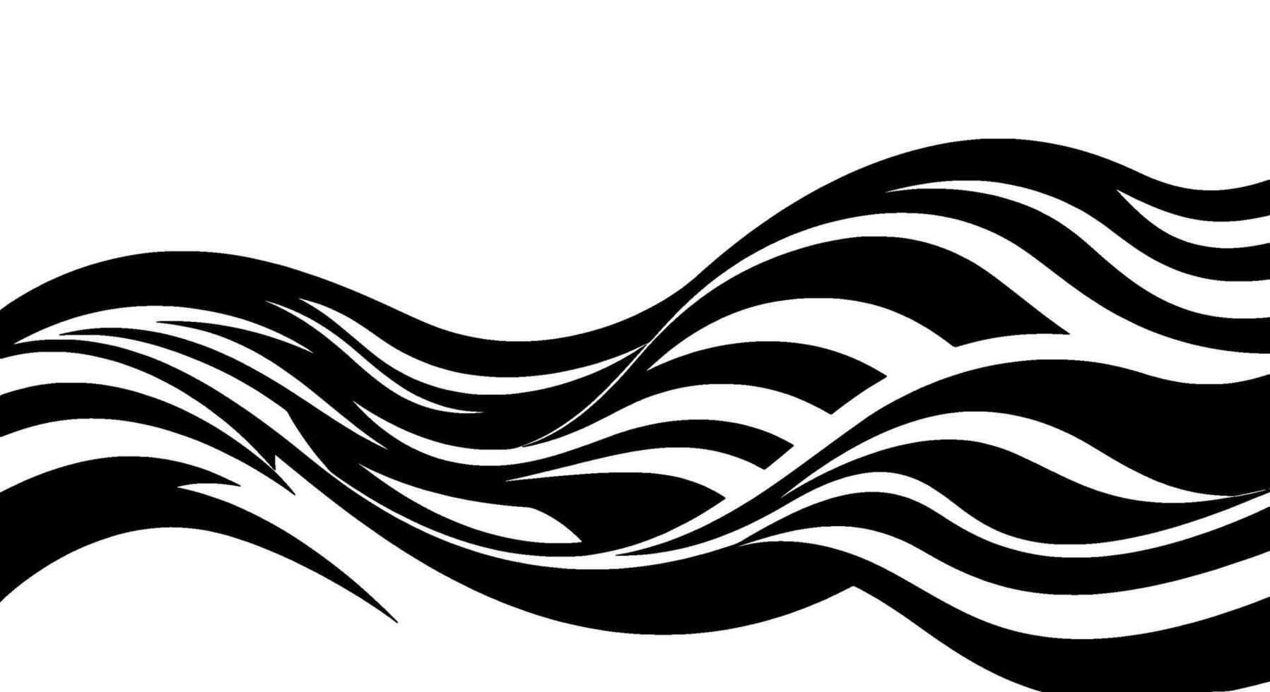Abstract Black and White Wave Stripes vector