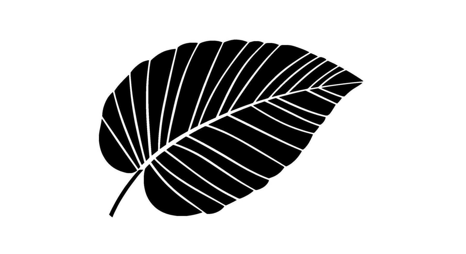 Monochromatic Tropical Leaf Silhouette vector
