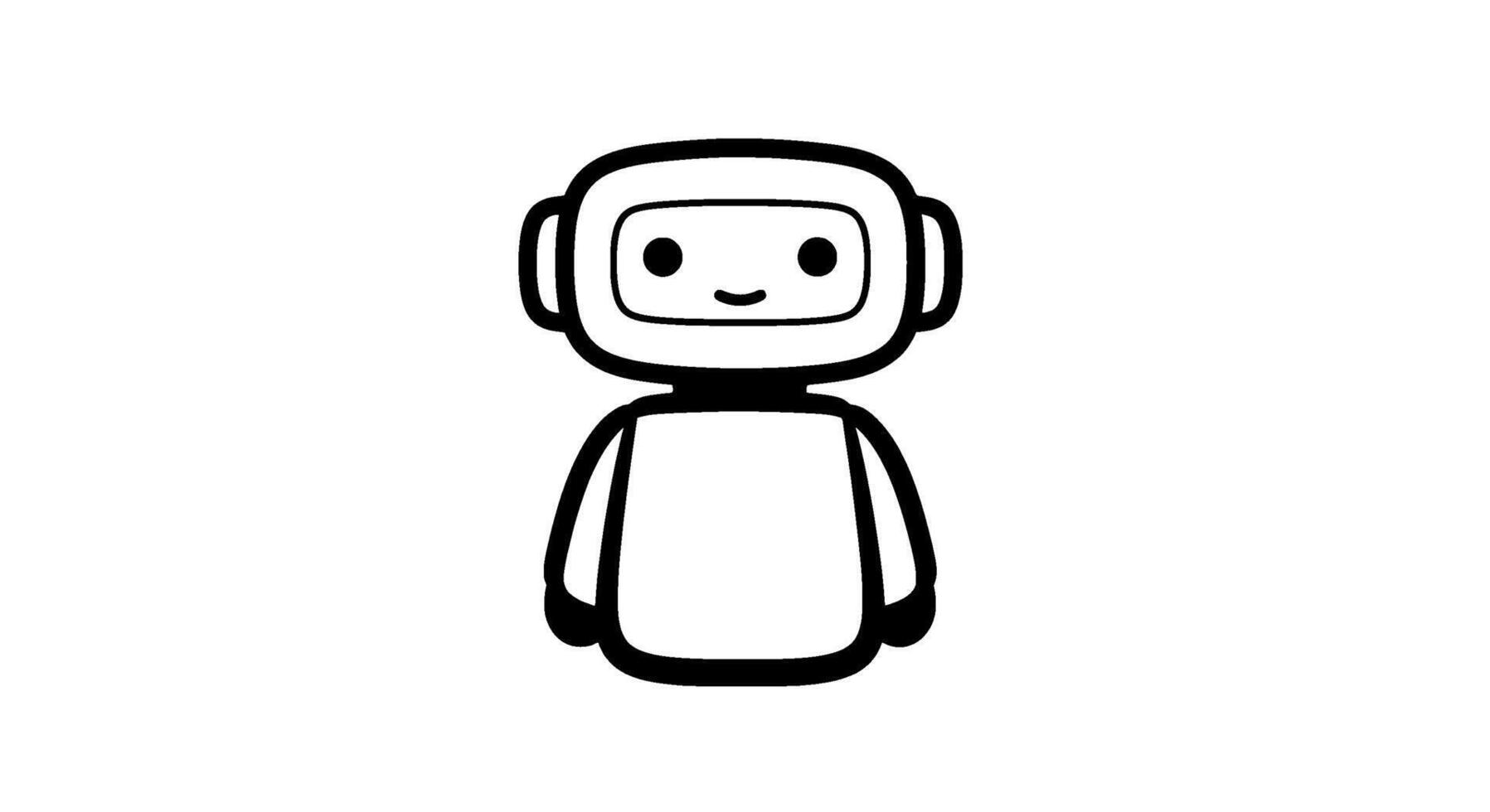 Simple Happy Robot Character Icon vector