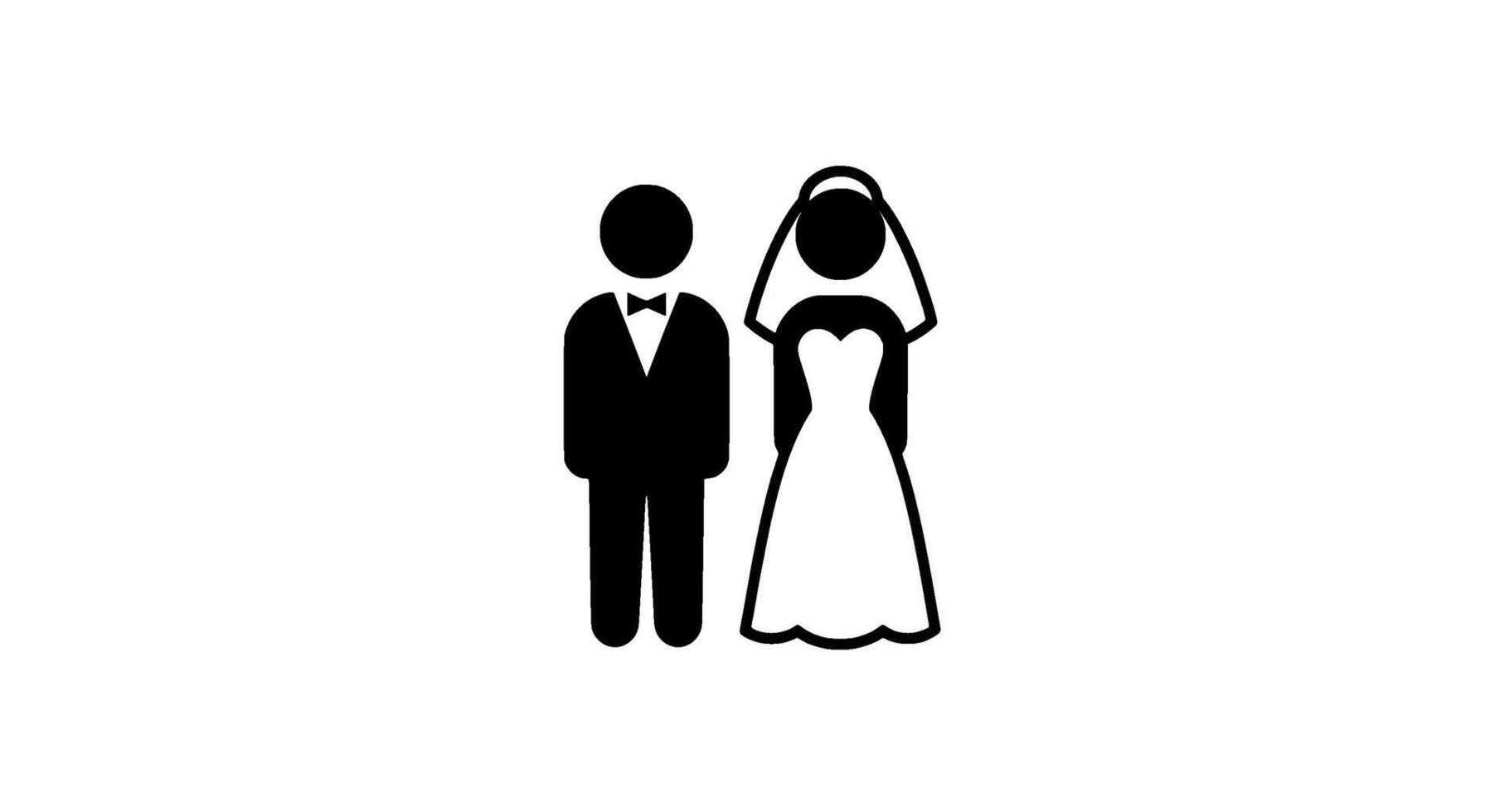 Simple Black Wedding Couple Iconalt vector