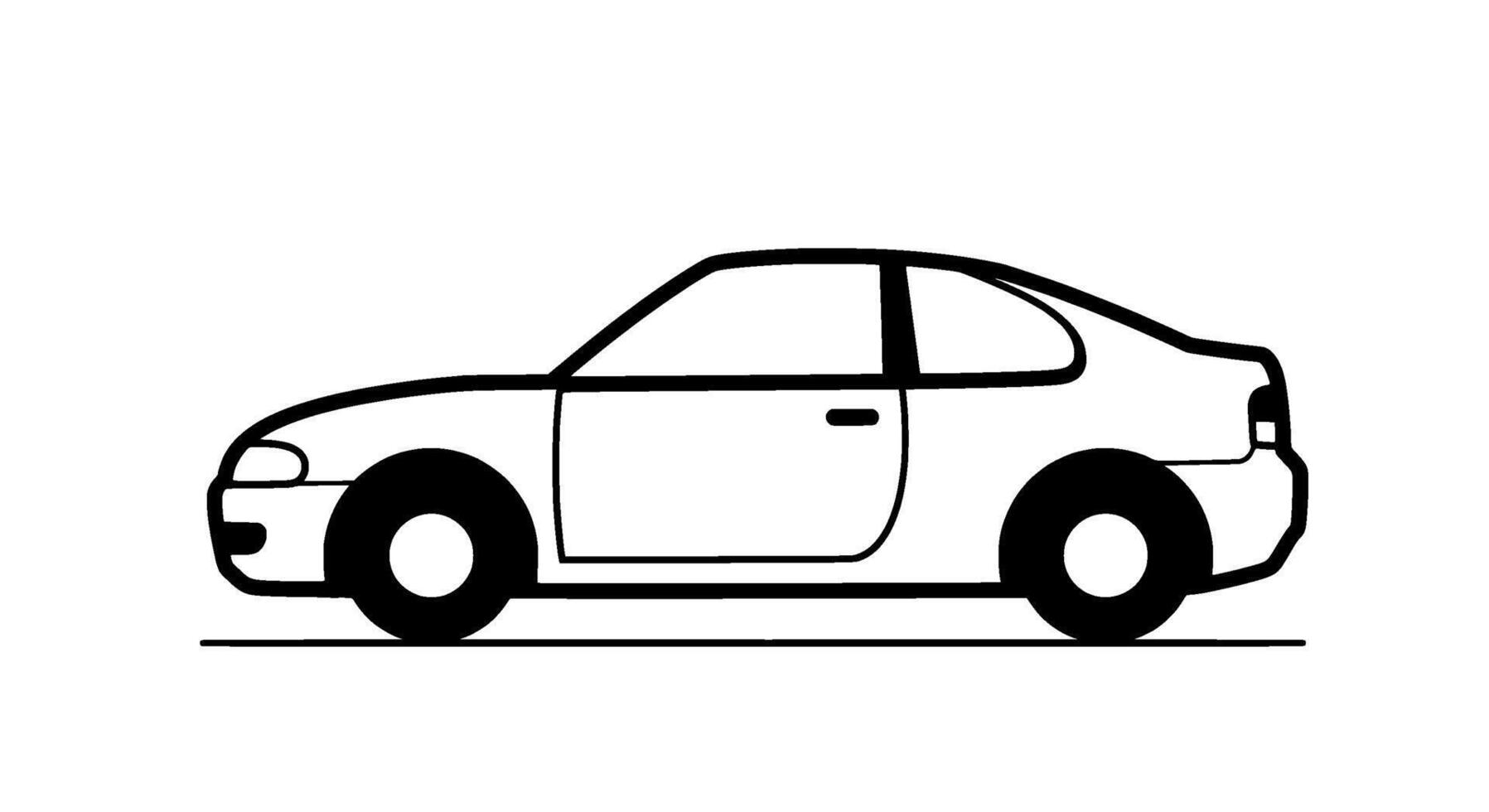 Simple Coupe Car Outline Illustration vector