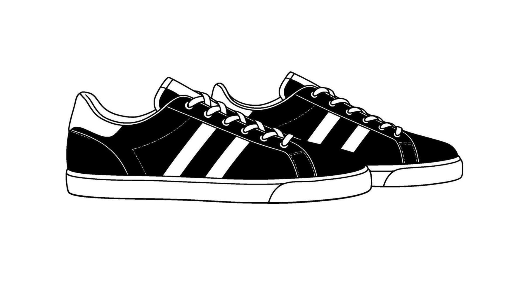 Monochromatic Sneaker Illustration vector
