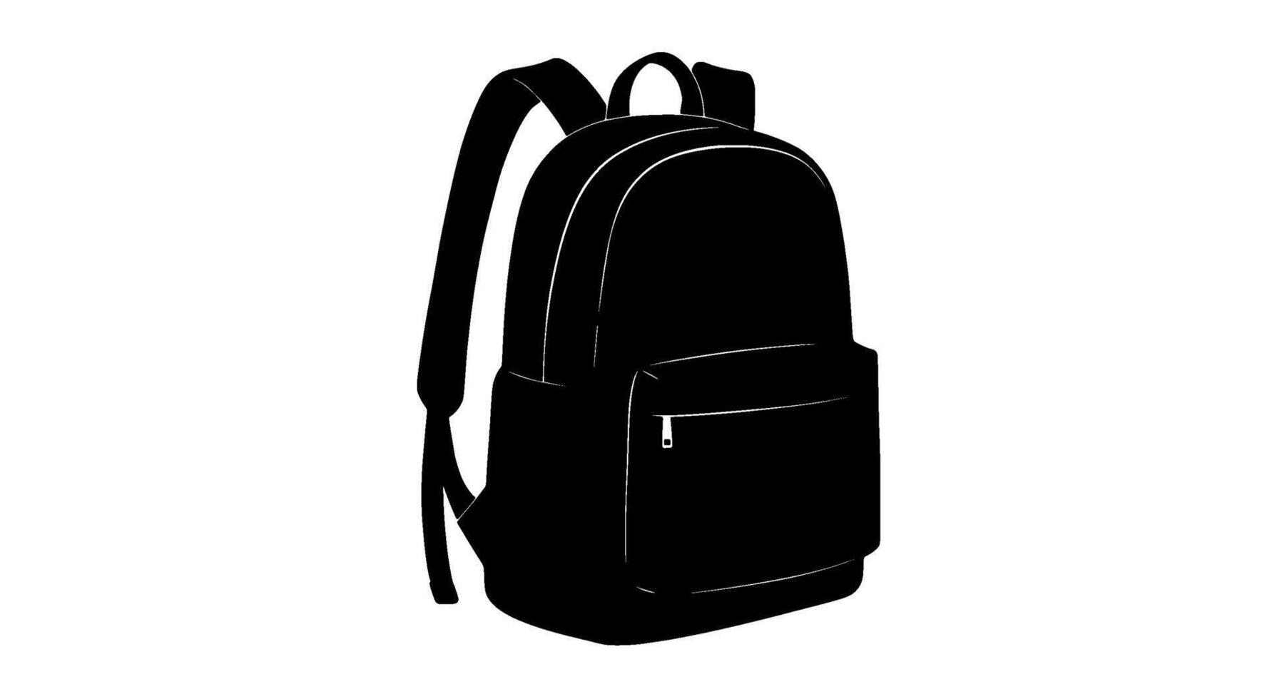 Black Backpack Silhouette Icon vector