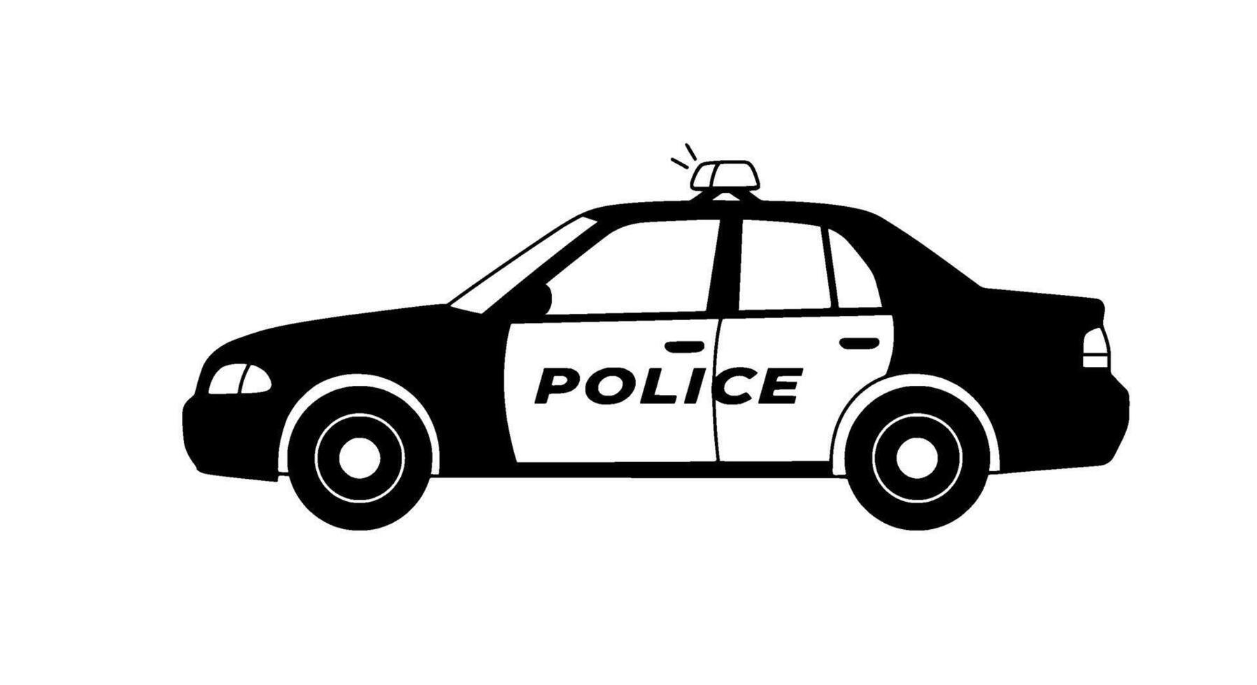 Simple Police Car Silhouette Icon vector
