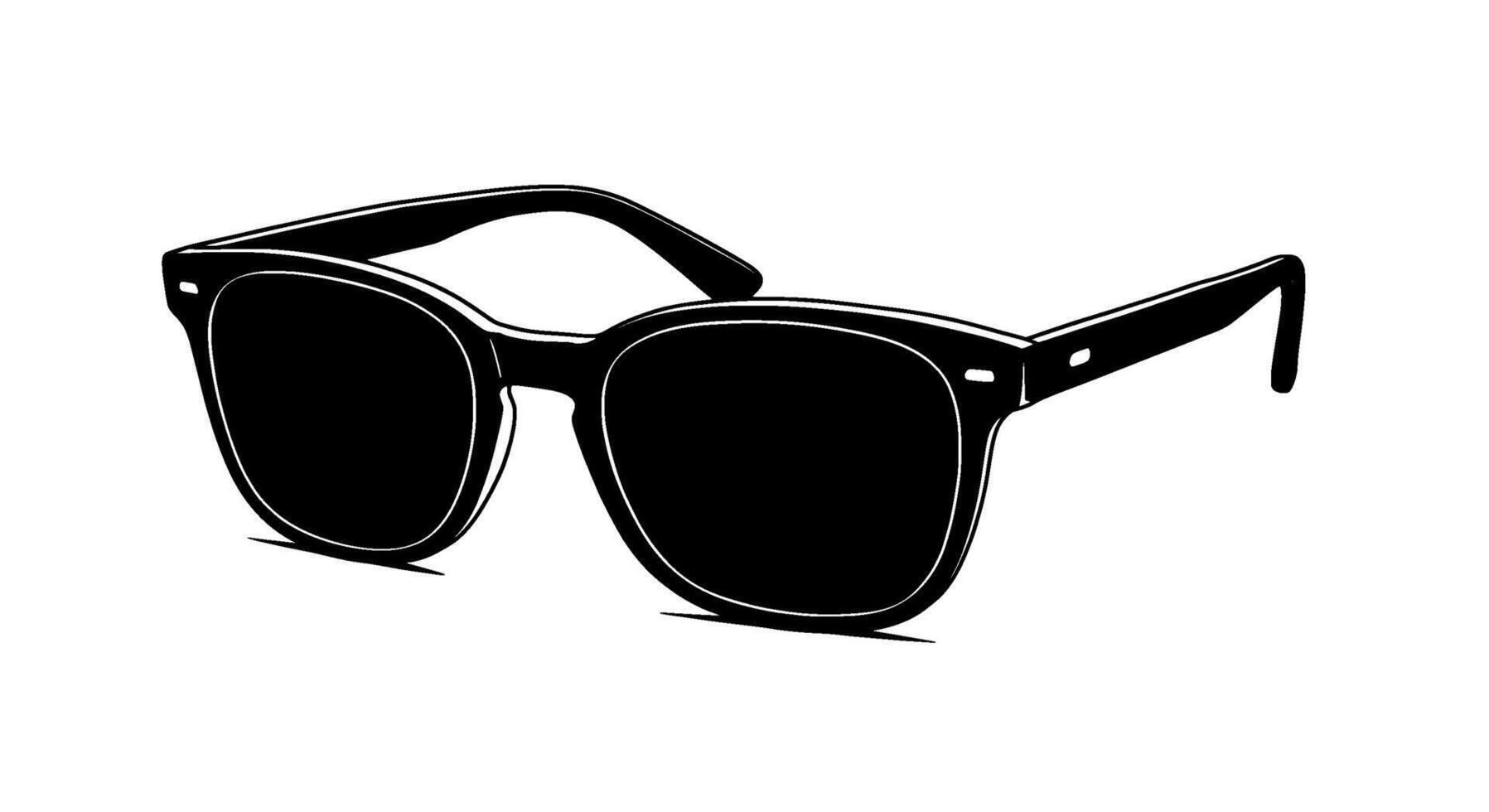 Black Sunglasses Illustration Square Frame Style vector