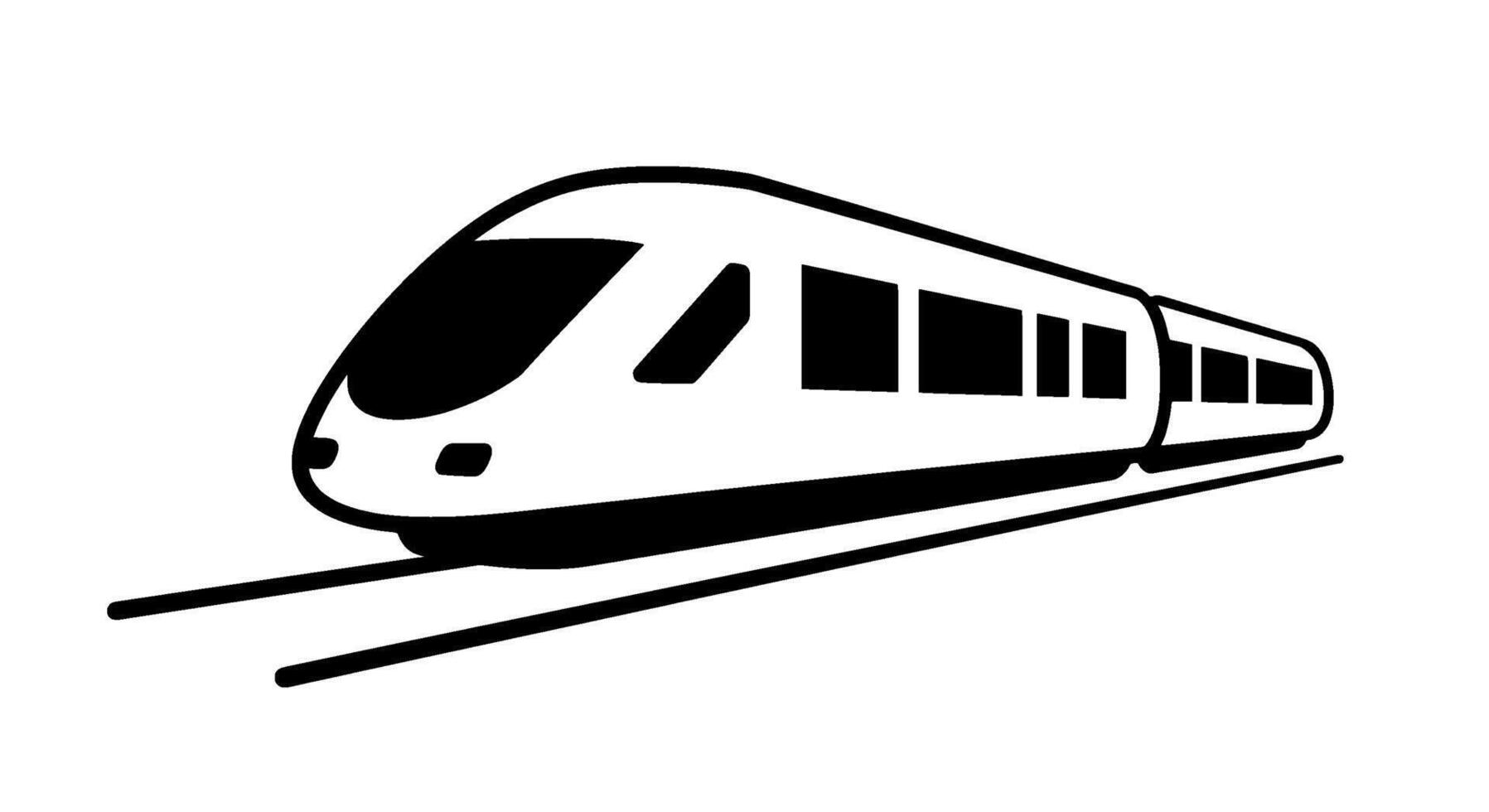 HighSpeed Train Icon Monochrome Minimalist Design vector