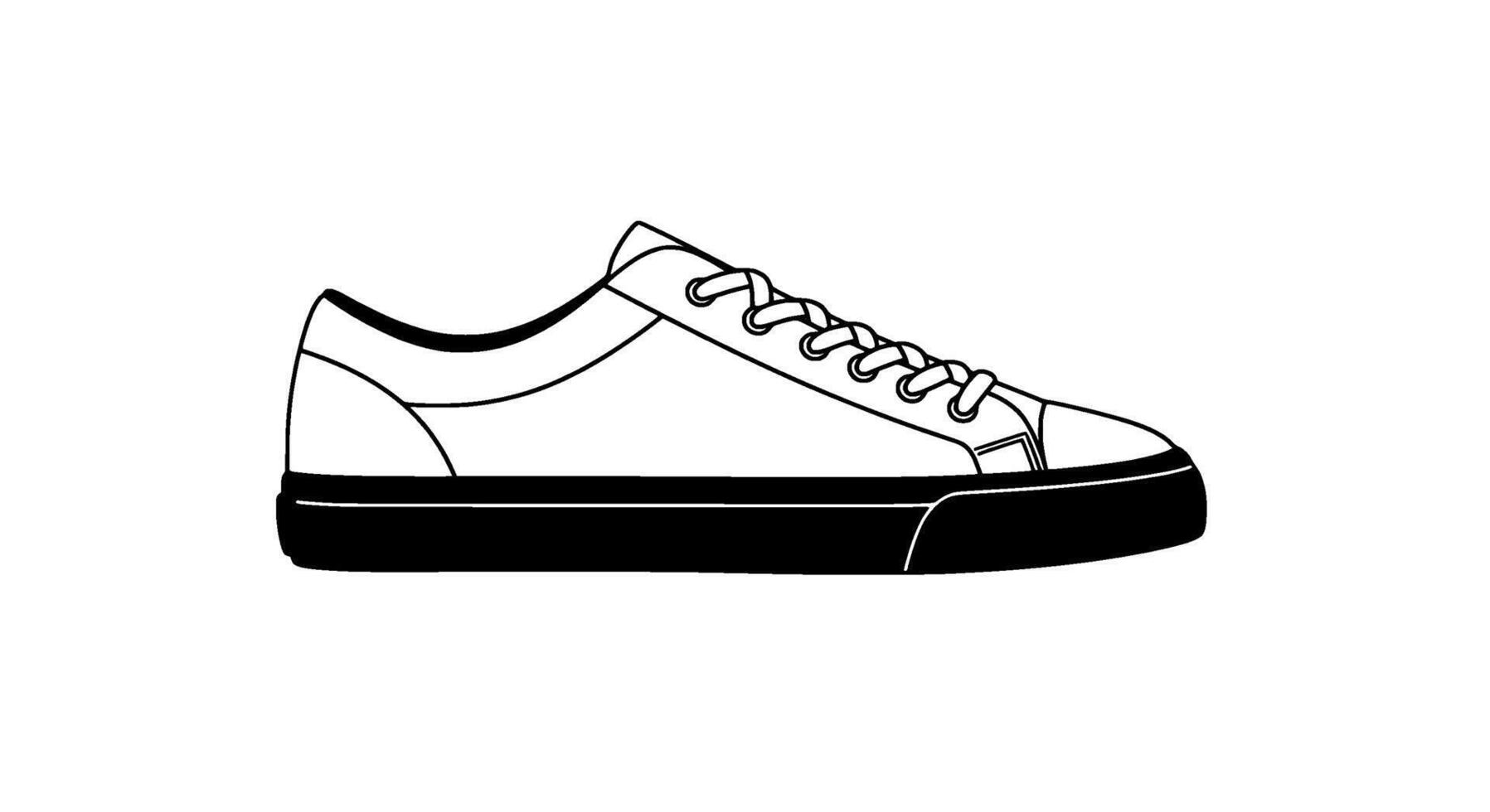 Monochromatic Platform Sneaker Outline vector