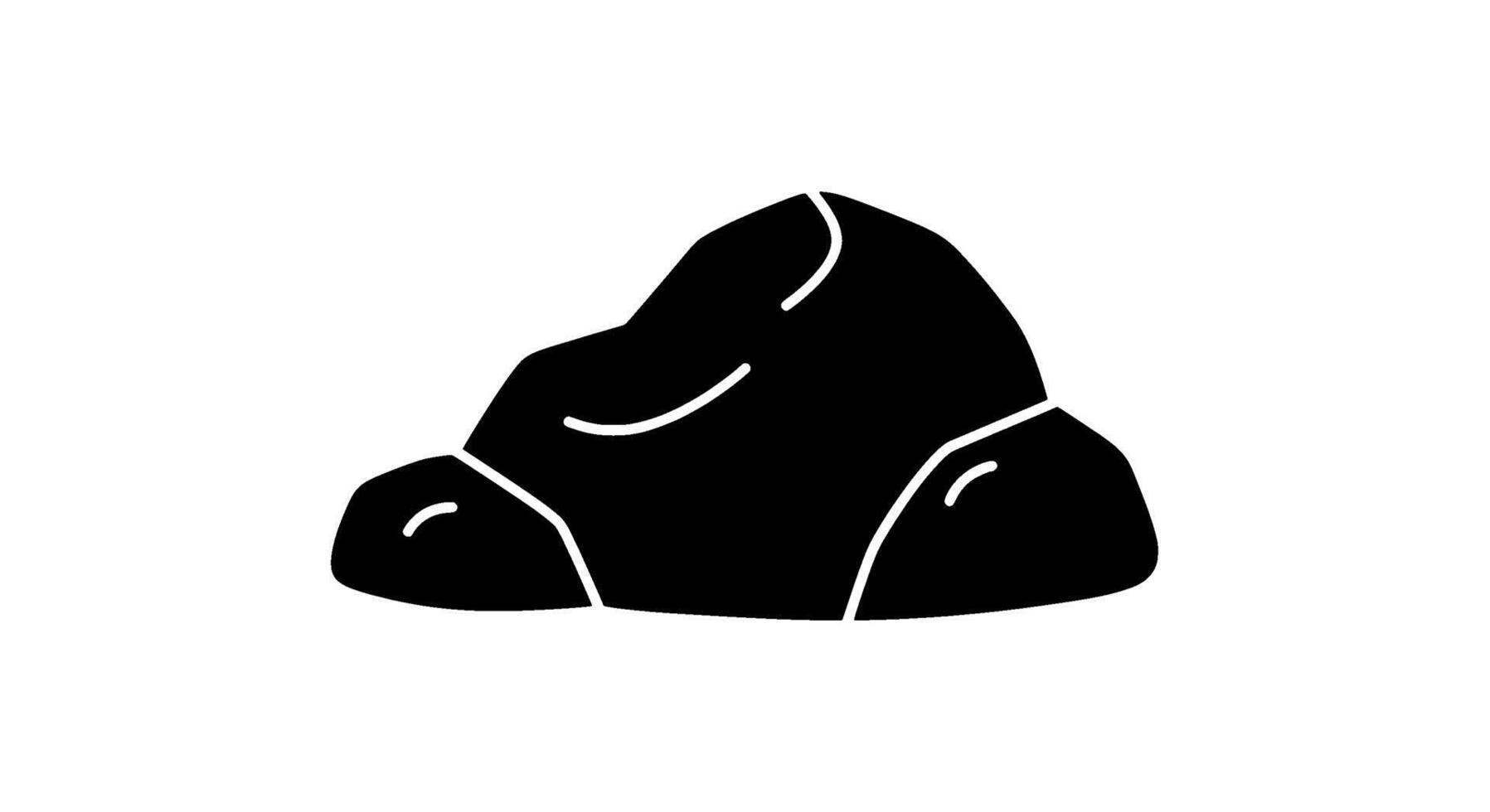 Black Irregular Rock Silhouette Icon vector