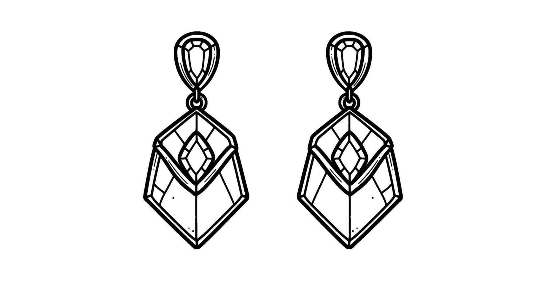 Geometric Crystal Drop Earrings Design vector